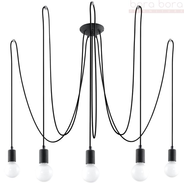 Полилей EDISON 5 черен