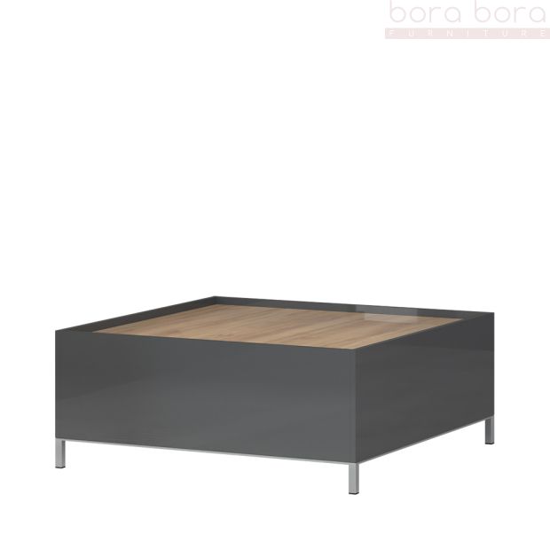 Contemporary Coffee Table in Anthracite and Pacific Walnut
