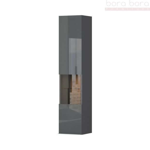 Contemporary Slim Wall Cabinet in Anthracite