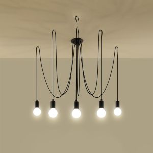 Полилей EDISON 5 черен