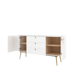 Dining Room Cabinet White Matt and Gold