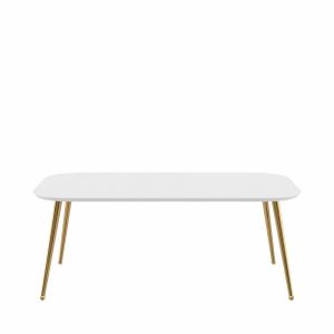 Coffee Table White Matt and Gold