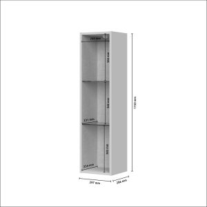 Wall Cabinet with Glass Door in Cashmere