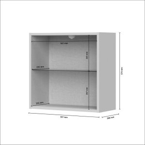 Wall Cabinet with Glass Door in Cashmere