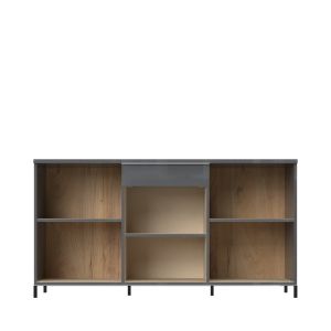 Contemporary Dining Room Cabinet in Anthracite & Pacific Walnut 