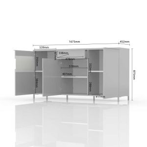 Contemporary Dining Room Cabinet in Anthracite & Pacific Walnut 