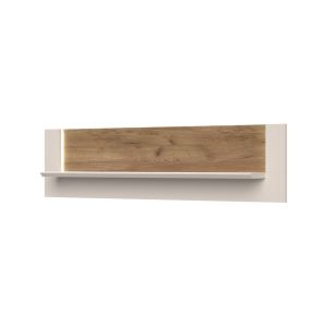 Stylish Wall Shelf in Cashmere & Tobacco Oak