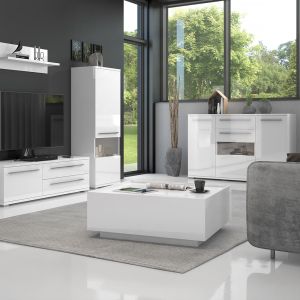 Modern Square Coffee Table in Beige or White