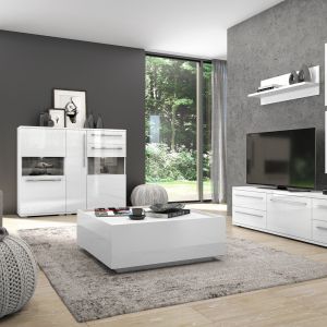 Modern Square Coffee Table in Beige or White