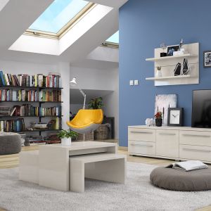 Modern Nesting Coffee Table in Beige or White
