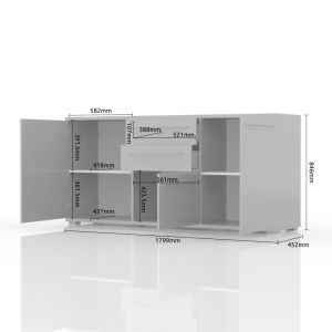 Modern Dining Room Cabinet in Beige or White