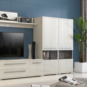 Modern Display Cabinet in Beige or White