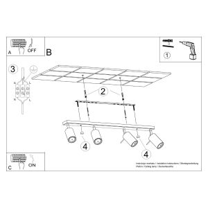 Плафон RING 4L сивокафяв
