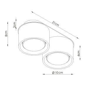 Плафон MODO 2 сивокафяв Gx53
