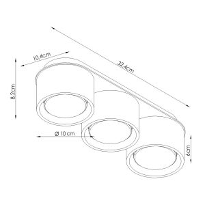Плафон MODO 3 сивокафяв Gx53